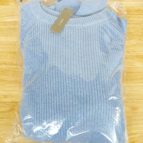J Crew Sweater Mens Blue Shaker Stitch Crewneck Heritage Ribbed CG326 - Picture 5 of 5